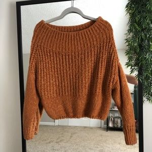 Off the Shoulder Cropped Sweater